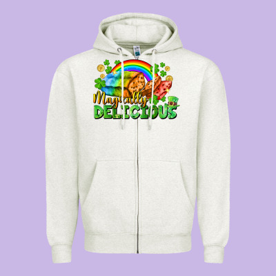 Magically Delicious St. Patricks Day Zipper Hoodie Designed By Fadigitalartstudio