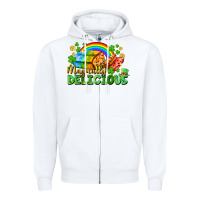 White magically delicious St. Patricks Day Zipper Hoodie - FaDigitalArtStudio