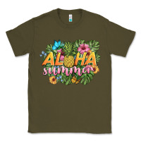 Army Green aloha summer Classic Tee - BarkalooDesign