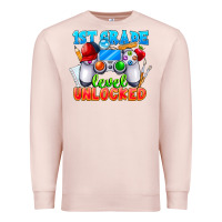 Pale Pink 1st Grade Level Unlocked Premium Sweatshirt - CowhideDigitalArt