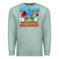 Seafoam 1st Grade Level Unlocked Premium Sweatshirt - CowhideDigitalArt