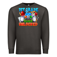 Smoke 1st Grade Level Unlocked Premium Sweatshirt - CowhideDigitalArt