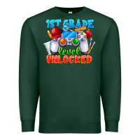 Sports Green 1st Grade Level Unlocked Premium Sweatshirt - CowhideDigitalArt