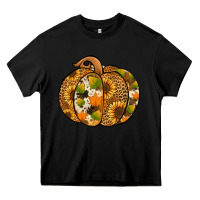 Black Leopard cowhide sunflower pumpkin Heavy Core Tee - NancyCooperArtShop