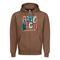 Chestnut America with lightning bolt 4th of july Zipper Hoodie - FaDigitalArtStudio