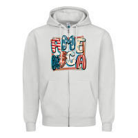 Dove Grey America with lightning bolt 4th of july Zipper Hoodie - FaDigitalArtStudio