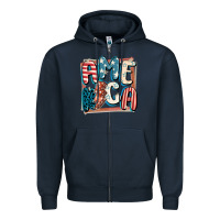 Navy America with lightning bolt 4th of july Zipper Hoodie - FaDigitalArtStudio