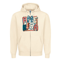 Sandshell America with lightning bolt 4th of july Zipper Hoodie - FaDigitalArtStudio
