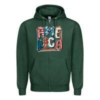 Sports Green America with lightning bolt 4th of july Zipper Hoodie - FaDigitalArtStudio