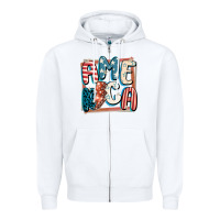 White America with lightning bolt 4th of july Zipper Hoodie - FaDigitalArtStudio