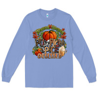 Colony Blue Stressed blessed pumpkin spice obsessed Fall Long Sleeve Tee - NancyCooperArtShop