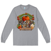 Heather Grey Stressed blessed pumpkin spice obsessed Fall Long Sleeve Tee - NancyCooperArtShop