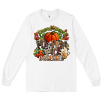 White Stressed blessed pumpkin spice obsessed Fall Long Sleeve Tee - NancyCooperArtShop
