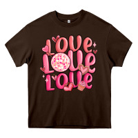 Chocolate Brown love love love valentines day Heavy Core Tee - MaliasSmallBusiness