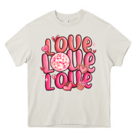 Cream love love love valentines day Heavy Core Tee - MaliasSmallBusiness