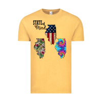 Vintage Mustard Im in a Fishing State of Mind Illinois Vintage Tee - Bettercallsaul