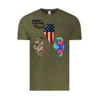 Vintage Olive Im in a Fishing State of Mind Illinois Vintage Tee - Bettercallsaul