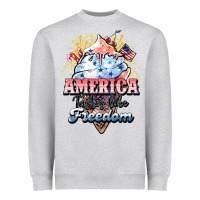 Heather Grey America ice cream Heavyweight Sweatshirt - HowdyJamesFarm