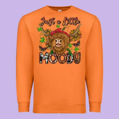 Just A Little Moody Premium Sweatshirt Designed By Cowhidedigitalart