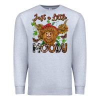 Heather Grey Just a Little Moody Premium Sweatshirt - CowhideDigitalArt