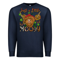 Navy Just a Little Moody Premium Sweatshirt - CowhideDigitalArt