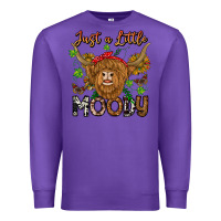 Purple Just a Little Moody Premium Sweatshirt - CowhideDigitalArt