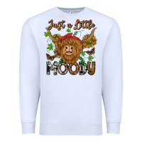 White Just a Little Moody Premium Sweatshirt - CowhideDigitalArt
