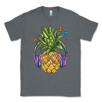 Charcoal Heather pineapple with headphone Classic Tee - BarkalooDesign