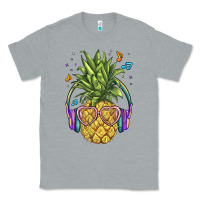 Heather Grey pineapple with headphone Classic Tee - BarkalooDesign