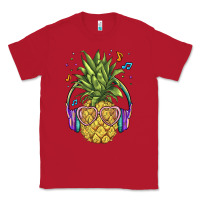 Red pineapple with headphone Classic Tee - BarkalooDesign