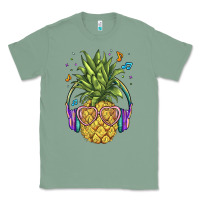 Sage pineapple with headphone Classic Tee - BarkalooDesign