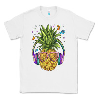 White pineapple with headphone Classic Tee - BarkalooDesign