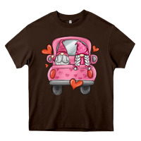 Chocolate Brown valentines day gnome truck Heavy Core Tee - MaliasSmallBusiness