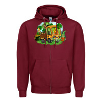 Burgundy truck saint patricks day Zipper Hoodie - FaDigitalArtStudio