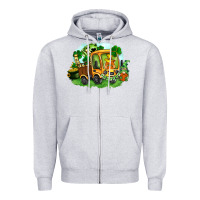 Heather Grey truck saint patricks day Zipper Hoodie - FaDigitalArtStudio