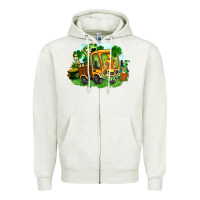 Oatmeal Heather truck saint patricks day Zipper Hoodie - FaDigitalArtStudio