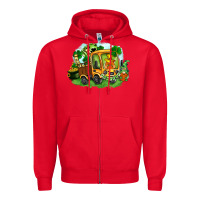 Red truck saint patricks day Zipper Hoodie - FaDigitalArtStudio