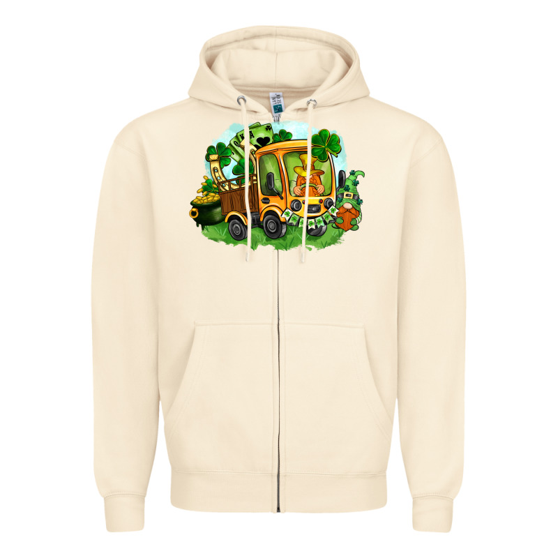 Truck Saint Patricks Day Zipper Hoodie by FaDigitalArtStudio | Teevron