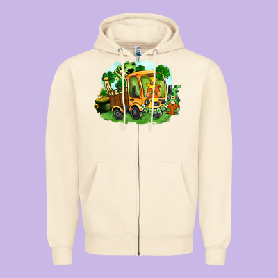 Truck Saint Patricks Day Zipper Hoodie Designed By Fadigitalartstudio
