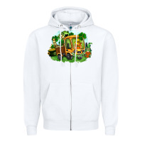 White truck saint patricks day Zipper Hoodie - FaDigitalArtStudio