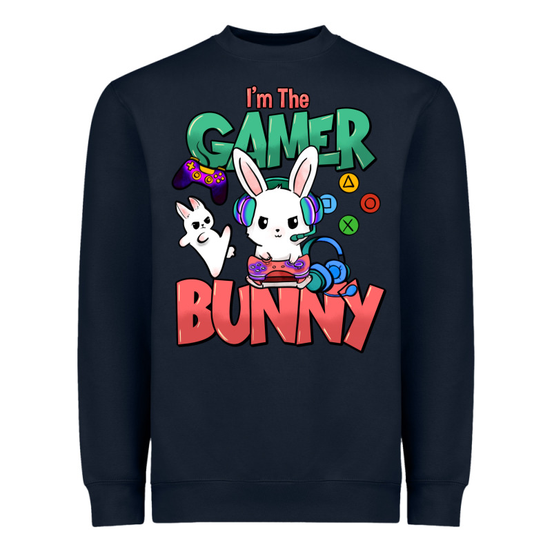 I'm The Game Bunny Easter Day Heavyweight Sweatshirt by HowdyJamesFarm | Teevron