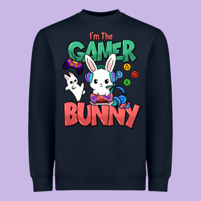 I'm The Game Bunny Easter Day Heavyweight Sweatshirt Designed By Howdyjamesfarm