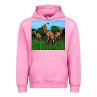 Fuchsia Pink parasaurolophus Urban Hoodie - Artiststas