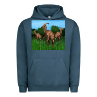 Pigment Midnight Navy parasaurolophus Urban Hoodie - Artiststas