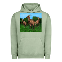 Pigment Oil Green parasaurolophus Urban Hoodie - Artiststas