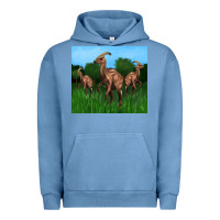 Pigment Pebble Blue parasaurolophus Urban Hoodie - Artiststas
