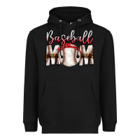 Black Baseball Mom Heavyweight Hoodie - CowhideDigitalArt
