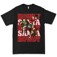 Black howdy santa cowboy christmas Premium Tee - MaliasSmallBusiness
