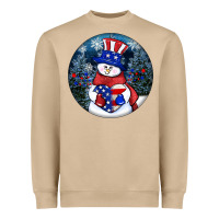 Mushroom Patriotic snowman ornament 4th of july Heavyweight Sweatshirt - HowdyJamesFarm