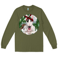 Army Green Bull Terrier And Farm Long Sleeve Tee - RanaPortraitStore
